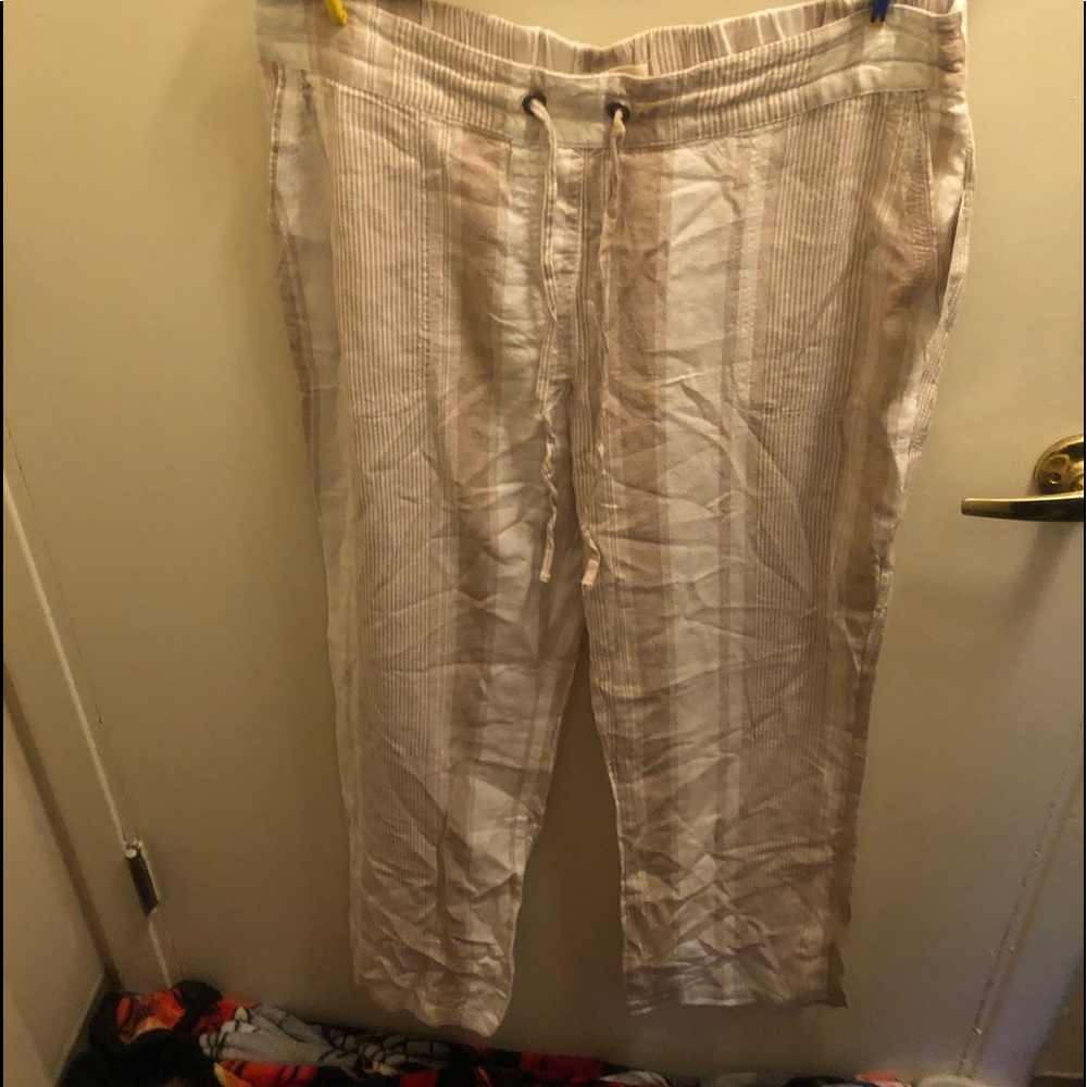 Brand new light tan and cream flowy pants